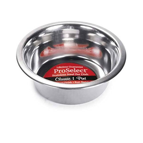 Proselect & Others - Brands may vary Bulk Stainless Steel Dog Dishes - Heavy Mirror Finish Stain & Scratch Resistant(1 Pint – 16oz/2 cups/473ml 2 Dishes)