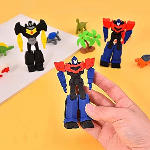 Image of SUPER TOY Robot Shape Eraser for Kids | 3D Transformer Style Puzzle Eraser | Cute Cartoon Rubber Eraser for School Stationery, Birthday Return Gift for Boys & Girls
