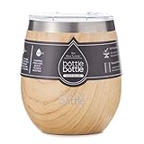 タンブラー ステンレス 250ml ふた付き 真空断熱 ストロー 保温 男女 コーヒー ワイン ビール オフィス 自宅 bottlebottle 木目