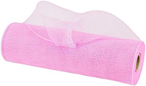 MEEDEE Pink Deco Mesh 10 Inch Rolls Mesh Wreath Ribbon Light Pink...