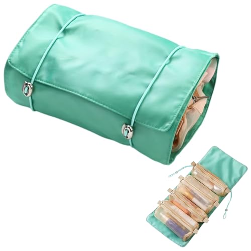 Image of Handcuffs Cosmetic Bag Roll Up Travel Toiletry Makeup Bag with 4 Removable Pouches Toiletries Organizer for Personal Care Make Up Cosmetics Accessories & Brushes