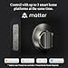Level Lock+ (Matter) Smart Lock - World's Smallest, Most Advanced Matter-Over-Thread Deadbolt Plus Apple Home Key - Keyless and Remote Access via Apple, Alexa, Google Home, SmartThings (Matte Black)