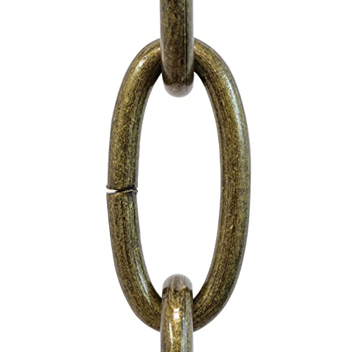 Image of RCH Hardware CH-ST63-U57-AB Steel Chandelier Chain 3 Gauge, Antique Brass (1 Foot)