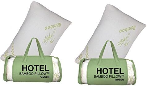 2 PACK Queen Hotel Bamboo Pillow Memory Foam Hypoallergenic Cool Comfort NEW
