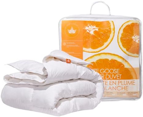 Canadian Down & Feather Co. - All Season White Goose Feather Duvet Comforter Twin Size - 233 TC Shell 100% Cotton - Oeko TEX Certified