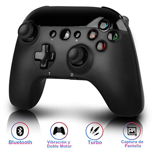 Mando Inalámbrico para Nintendo Switch, Mando Pro Switch, Controlador Wireless con Función Turbo, Doble Vibración, Compatible con Nintendo Switch/Switch Lite