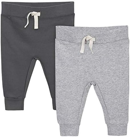 Grow by Gerber baby boys 2-pack Casual Pants, Grey, Newborn US