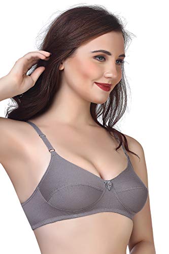 Image of VSTAR HANA Non-Wired Non-Padded Cotton Knitted Full Coverage Bra for Women with Double Layered Seamed Cups