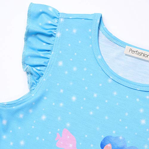 Mermaid Scale Nightgown For Girl Ruffle Sleepwear Dress Night Sleep Pajama Set Size 8 9 #TOP5