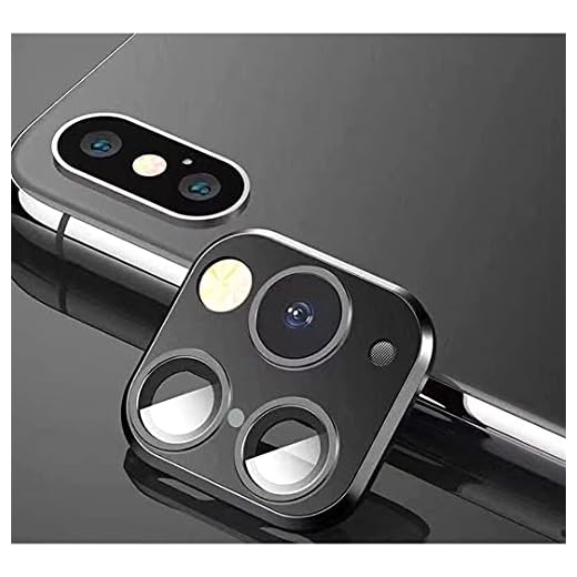 FTYSXP Ändrad kameralins sekunds byte skydd för iPhone X XS XS/MAX klistermärke fejk kamera för iPhone 11 Pro Max metallskydd byt till iPhone pro/Max (svart)