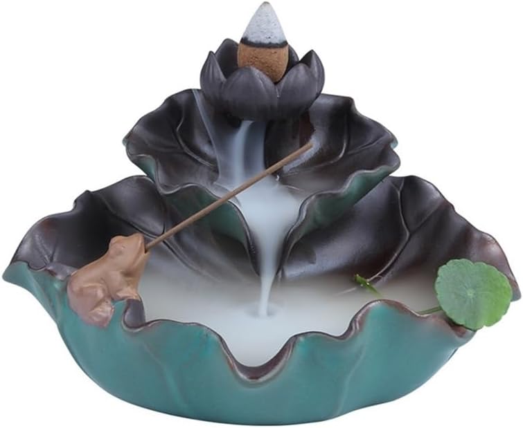 Stand Creative Ceramic Incense Burner Indoor Reverse Flow Incense Holder Ornament for Meditation Yoga Spa Room Decor for Meditation
