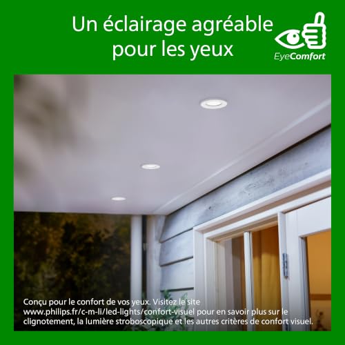 Philips, ampoule LED Ultra Efficient Classe A, 50W, culot GU10, blanc chaud 2700K