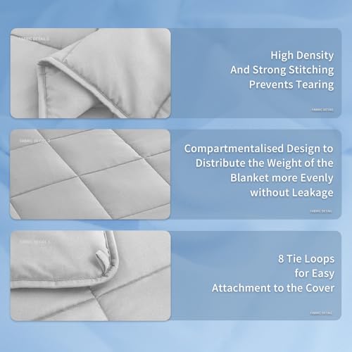 Topcee Weighted Blanket for Adults (20 lbs, 60" x 80") Queen Size Soft Cooling Heavy Blanket Sleeping, Apply to 190-210 lbs Body, Thick Breathable Blanket with Glass Bead, Easy Care by Topcee - Used condition - Image 7