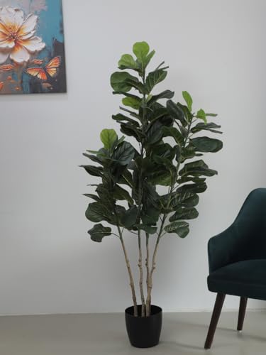 Image of ARICK DECOR 6Ft Artificial Fiddle Leaf Fig Tree with Pot for Faux Tree with Large Realistic Trunks and Big Leaves, Fake Floor Potted Artificial Plants (Multicolor-42) (6Ft-Multicolor-42)