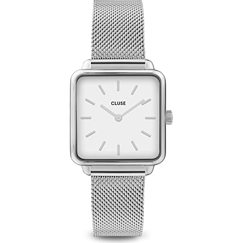 CLUSE La Garçonne , Damen Armbanduhr, Silber Mesh / Weiß