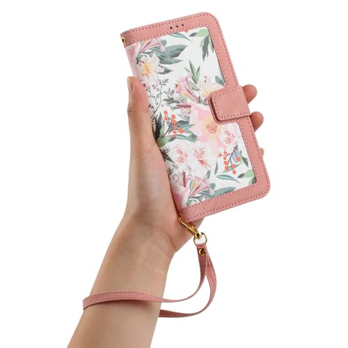 Coque Google Pixel 7 Pro en cuir premium finition florale violette à rabat - 7