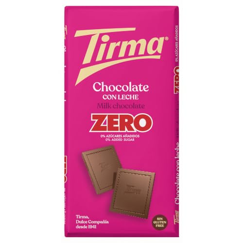 Tirma Chocolate ZERO con Leche Sin Azúcares Añadidos, 125 g | Tableta de Chocolate Sin Gluten | Sabor Dulce y Cremoso | Ideal para Snack o Merienda | Elaborado en Canarias