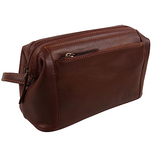 Trousse de toilette homme cognac idéale pour vos voyages et week-ends