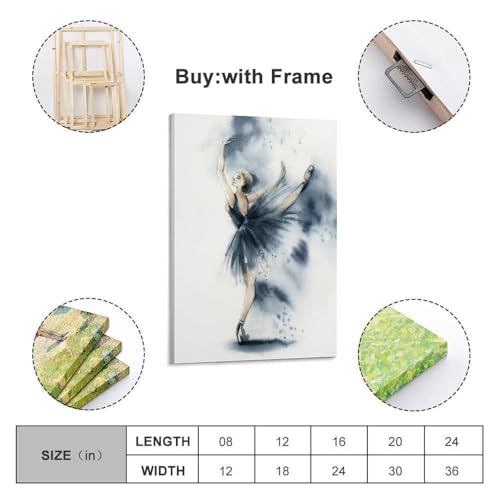 Poster aquarelle bleue ballerine WIZIGM 30x45cm