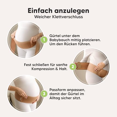 KeaBabies Schwangerschaft Bauchgurt für Schwangere - 1-Pack, Weiches und Atmungsaktives Schwangerschaftsgürtel, leicht verstellbarer Bauchband für den Rücken, Beckenstütze, bequem (Classic Ivory, M/L)