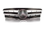 55tech Motors C-Class C230 C240 C250 C320 C32 front Grill W203 C class grille 3 fins 2001-2007 Sedan Wagon Models, Replacement upgrade (Black)