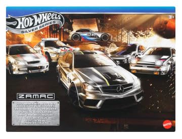 Image of Hot Wheels Silver Series Zamac JBY80 Multipack (Mercedes Benz, 99 Honda Civic, Porsche 928s, BMW Z4, 08 Ford Focus, Toyota AEB6) Vehicle Toy, Mini Car, 6-Pack