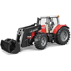 Cargador Frontal A Escala BRUDER - MASSEY FERGUSON 7624 CON CARGADOR FRONTAL - escala 1:16 - 03047