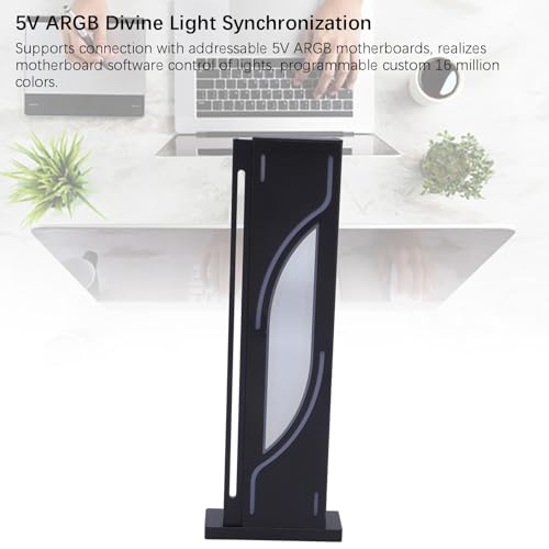 Soporte ajustable RGB para GPU con base magnética negra miniatura 4