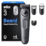 Braun Regolabarba Uomo Series 3, +4 Strumenti Di Styling, Lama Ultra Affilata, 50 Min Di Utilizzo, 40 Lunghezze, Rasoio Elettrico Barba, BT3525, Grigio
