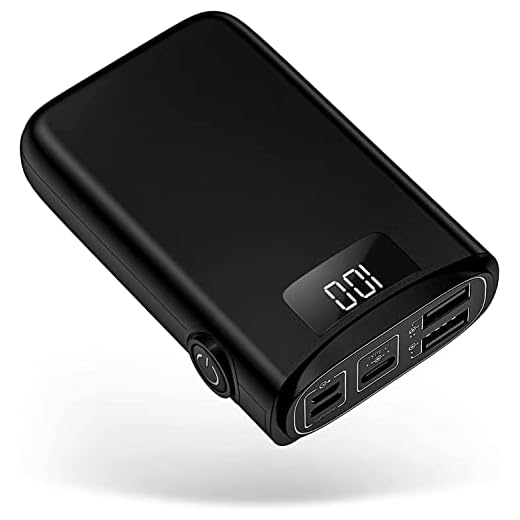 Power Bank 10000mah Mini Bateria Externa Movil,2.1A Cargador Portatil con 3 Salidas (Type C/Lightning/Micro),2 Entradas,Powerbank LED Display Compatible con iPhone 11 13 Samsung Xiaomi etc.