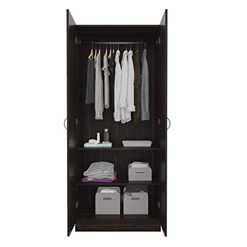 Image of Amazon Brand - Solimo Pyxis Engineered Wood 2-Door Wardrobe (Wenge Finish)