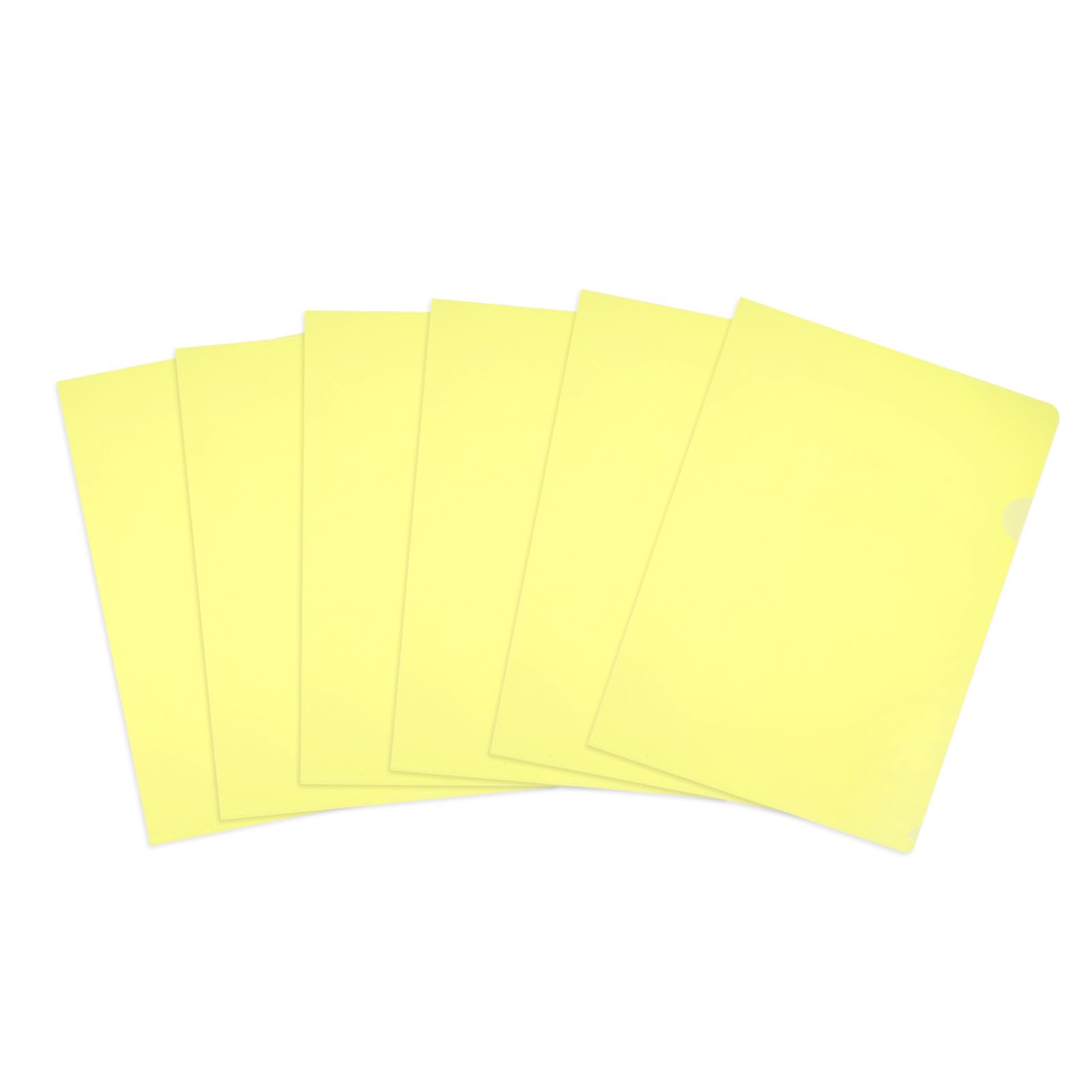 PATIKIL 6 Pack L-Type Plastic Folders, Letter Size Clear Folders for Documents Paper Sleeves Project Folder for Home Office Yellow