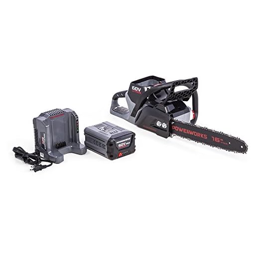 POWERWORKS 60V Brushless 16-inch Chainsaw, 2.5Ah Battery and Charger Included CS60L2510PW