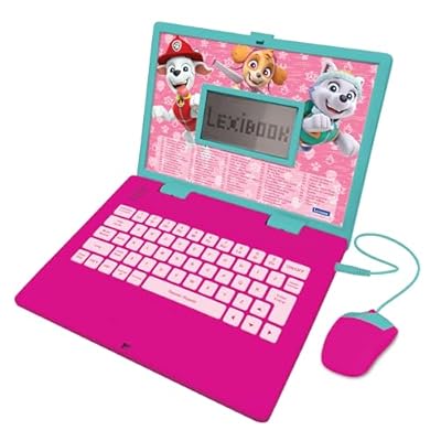 Lexibook, Paw Patrol, Educational and Bilingual Laptop in EnglishSpanish, Toy for Children with 124 Activities to Learn, Play Games and Music, Pink, JC598PAGi2