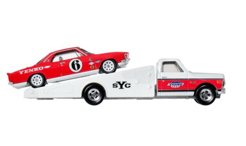 Image of Hot Wheels Team Transport 66 Chevrolet Corvair YENKO Stinger, 1:64 Scale Car & Transport, Gift for Race Fans & Toy Car Collectors