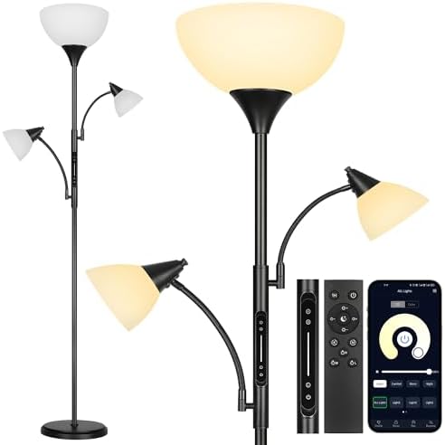 FIMEI 29W Floor Lamp, Reading Lamp, Continuous Dimming & Colour