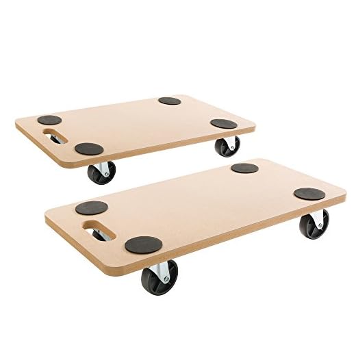 Arebos – Lot de 2 Chariots roulants | Chariot pour Meubles | Plateforme Mobile | Chariot de Transport | Capacité 200 kg
