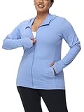 ArmoTex Women's Plus Size UPF 50+ Lightweight Athletic Hoodie Jacket Full Zip Long Sleeve Shirts Outdoor