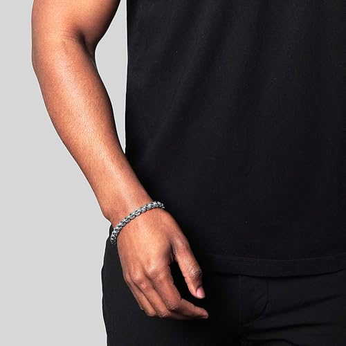 Pulsera de acero inoxidable para hombre 8mm 9 pulgadas miniatura 4