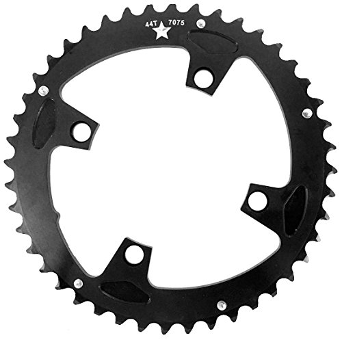 104mm BCD 4-Bolt SharkTooth Pro Mountain Chainring Made in USA (44 Tooth)