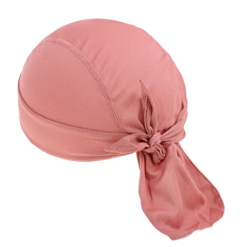 harayaa Unisex Headband Beanie Cap Pirate Headwear Soft Polyester Control Adjustable Tie Fit Suitable for, Leather Red