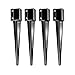 MTB Fence Post Anchor Ground Spike Metal Black Powder Coated 32 x 4 x 4 Inches Outer Diameter (Inner Diameter 3.5 x3.5 Inches), Pack of 4