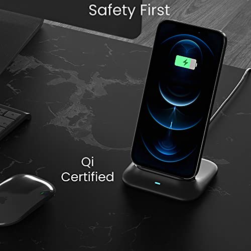 Techsmarter 10W Fast Wireless Charger Stand Dock Qi Certified. Compatible With Iphone 13, 12, 11, Xs, X, Xr, 8 Samsung S21, S20, S10, S9, S8, Note 21, 20, 10, Lg Thinq V30, V35, V40, G7, G8 #TOP6