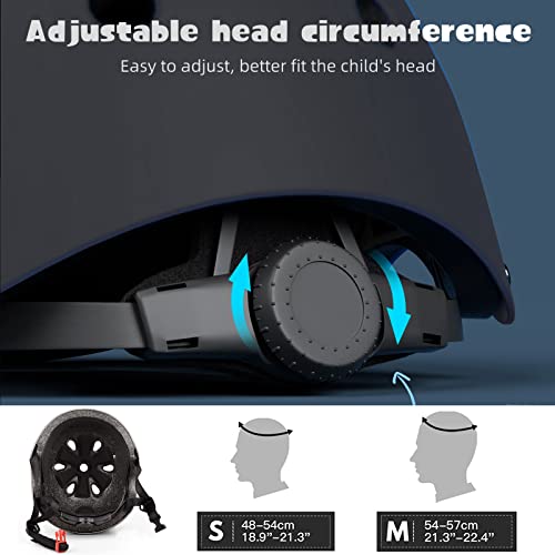 Kids Helmet Set with Knee Pads Elbow Pads Wrist Guards,Adjustable Helmet for Toddler Kids&Youth,3~14yrs Girl Boy Kids Protective Gear Set for Roller Skate Scooter Inline skatings Longboard - Thumbnail 2