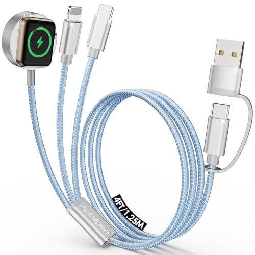 Image of Travel Essentials,Multi Charging Cable for Apple Watch iPhone Charger Blue
