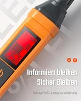 Gasmelder, Toptes PT205 Gaslecksuchgerät mit Akustischem und Optischem Alarm, Gasprüfgerät Mit%LEL-Wert von Propan, Methan, Butan und Brennbarem Gas Für Haus, Wohnmobil (Inkl. Batteriex2)-Orange – Ansicht 2