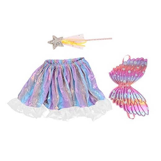 Abaodam 1 set 3 stycken fjärilskostym set wing barn fairy stick set kjol tillbehör fest favorit