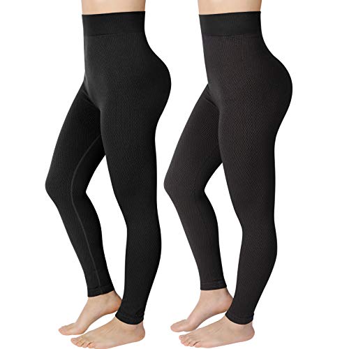 Emooqi Calças desportivas para mulher, leggings desportivas de cintura alta, calças de ioga, elásticas para pilates, running, fitness, treino