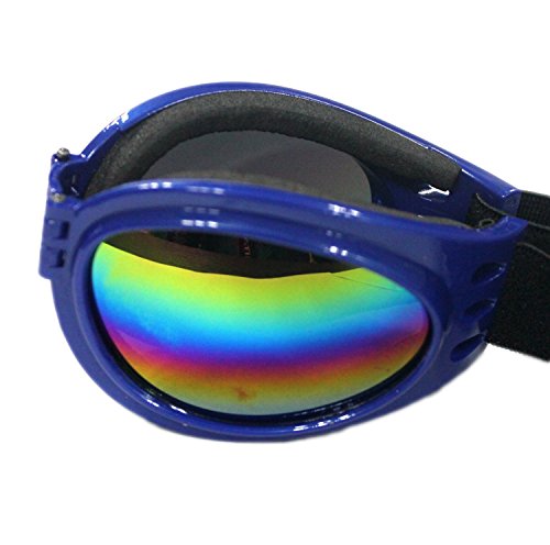 Qumy Dog Goggles Eye Wear Protection Waterproof Pet Sunglasses For Dogs About Over 15 Lbs (Blue) #TOP2