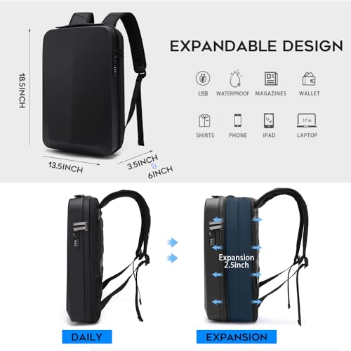 BANGE Laptop Anti-theft backpack Hard Shell Expandable Commute backpack can Hold 15.6 inch laptop for men and women2